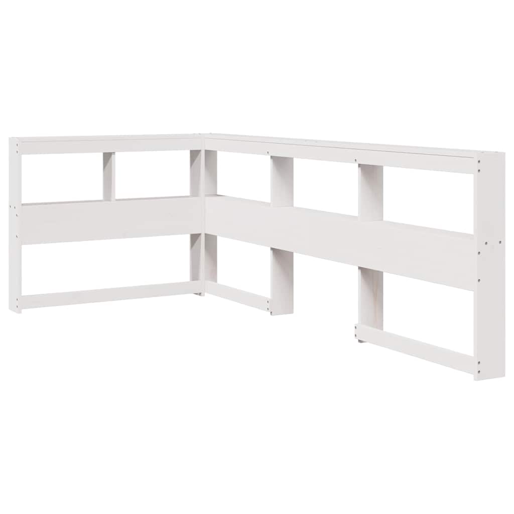 Boekenkast Hoofdeinde L-vormig 80 cm massief grenenhout wit