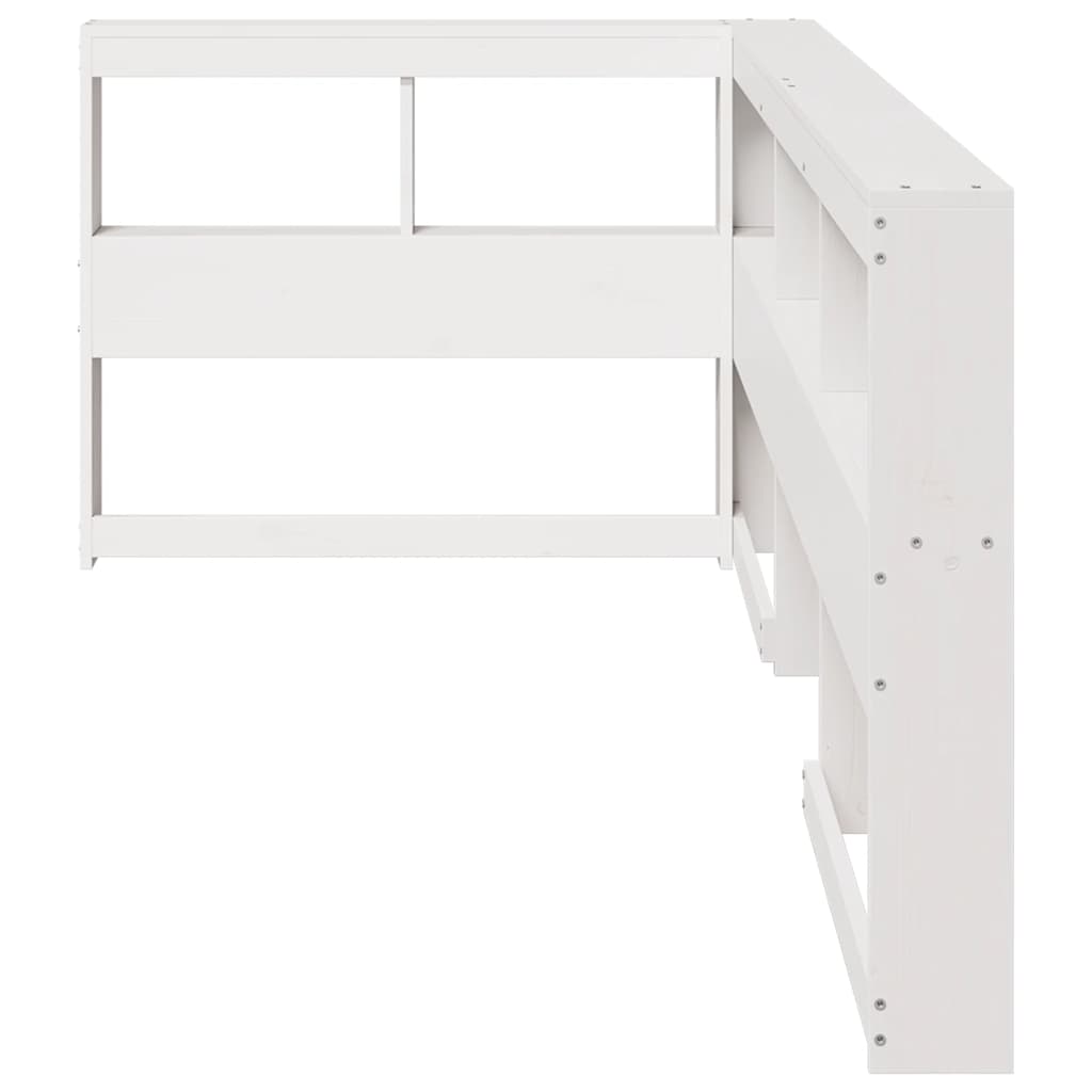 Boekenkast Hoofdeinde L-vormig 80 cm massief grenenhout wit