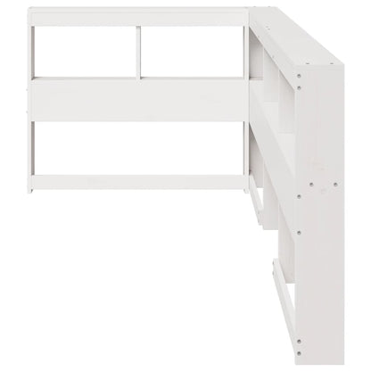 Boekenkast Hoofdeinde L-vormig 80 cm massief grenenhout wit