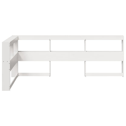 Boekenkast Hoofdeinde L-vormig 80 cm massief grenenhout wit