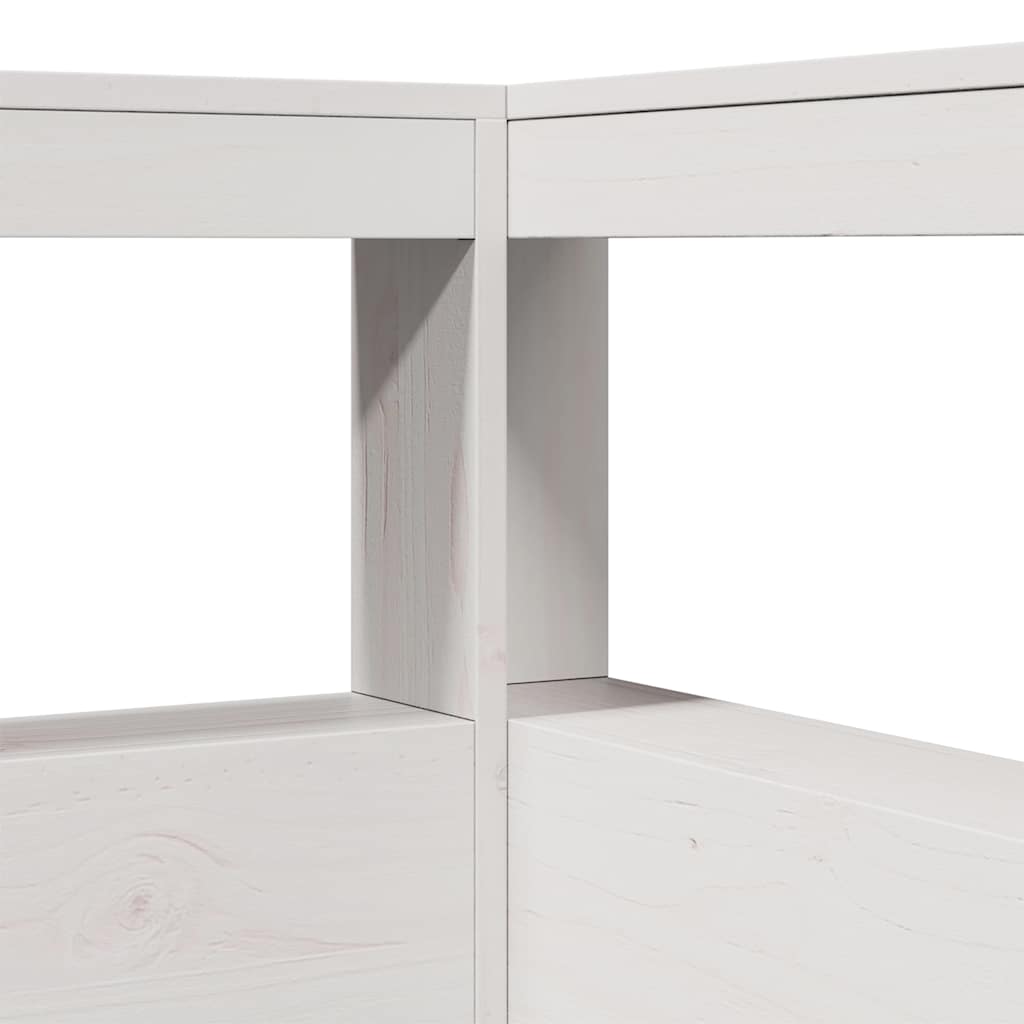 Boekenkast Hoofdeinde L-vormig 80 cm massief grenenhout wit