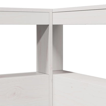 Boekenkast Hoofdeinde L-vormig 80 cm massief grenenhout wit