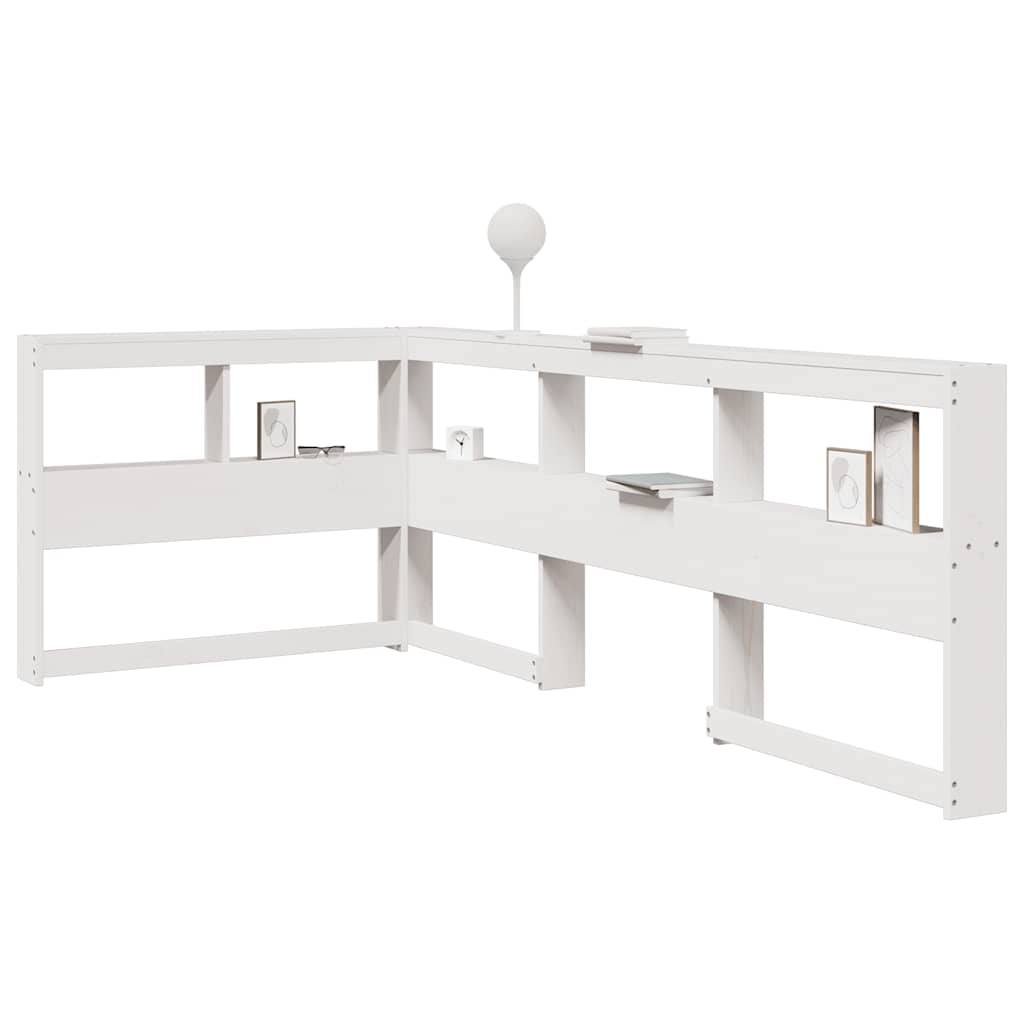 Boekenkast Hoofdeinde L-vormig 80 cm massief grenenhout wit
