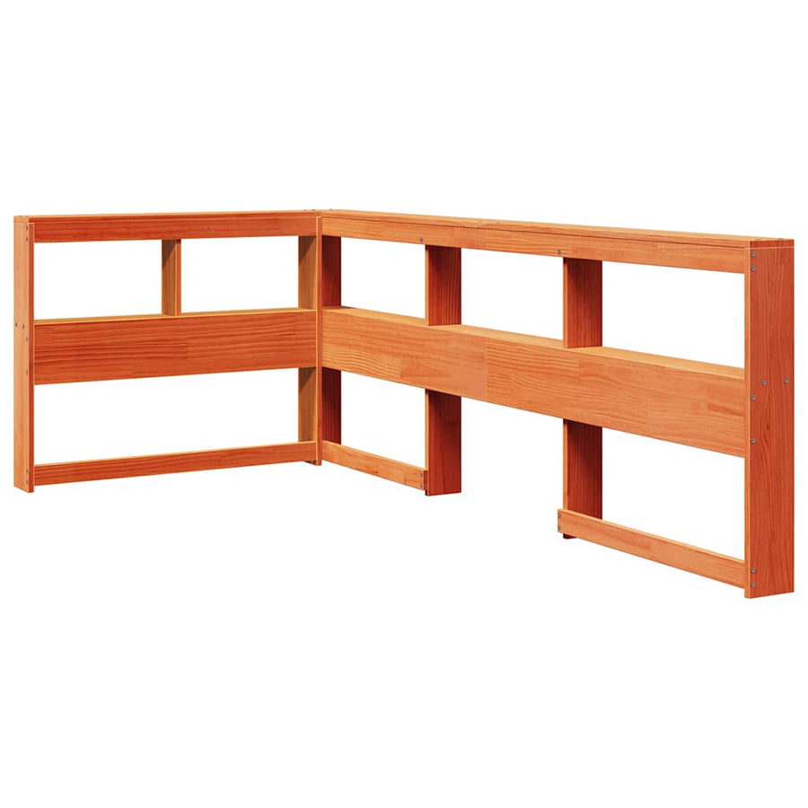 Boekenkast Hoofdeinde L-vormig 80 cm grenenhout wasbruin