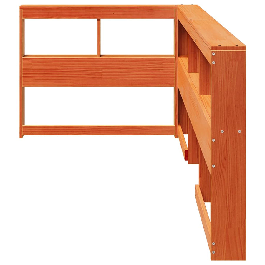 Boekenkast Hoofdeinde L-vormig 80 cm grenenhout wasbruin