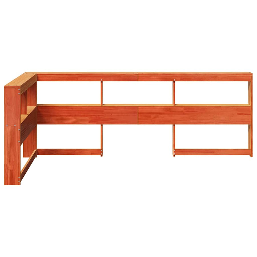 Boekenkast Hoofdeinde L-vormig 80 cm grenenhout wasbruin
