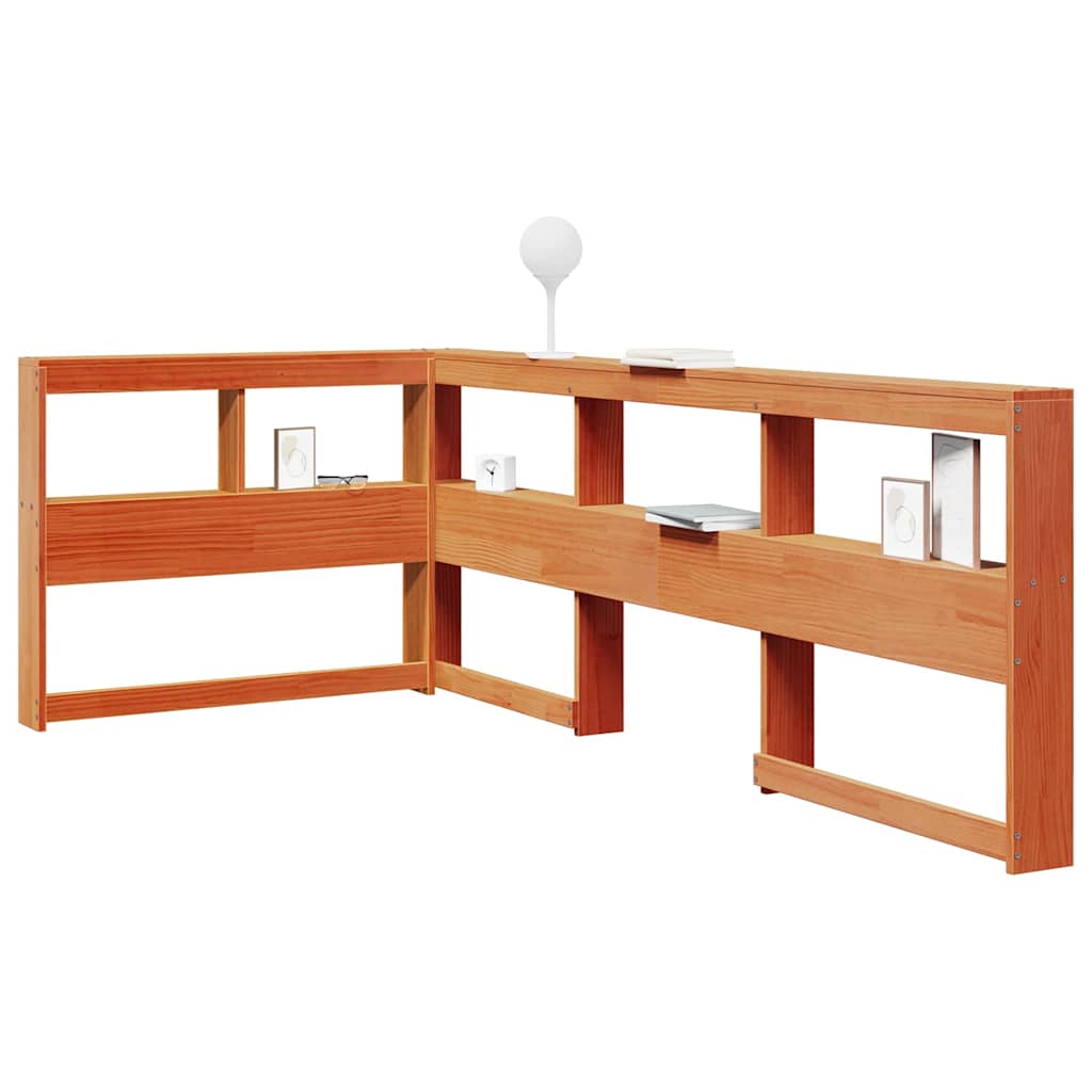 Boekenkast Hoofdeinde L-vormig 80 cm grenenhout wasbruin