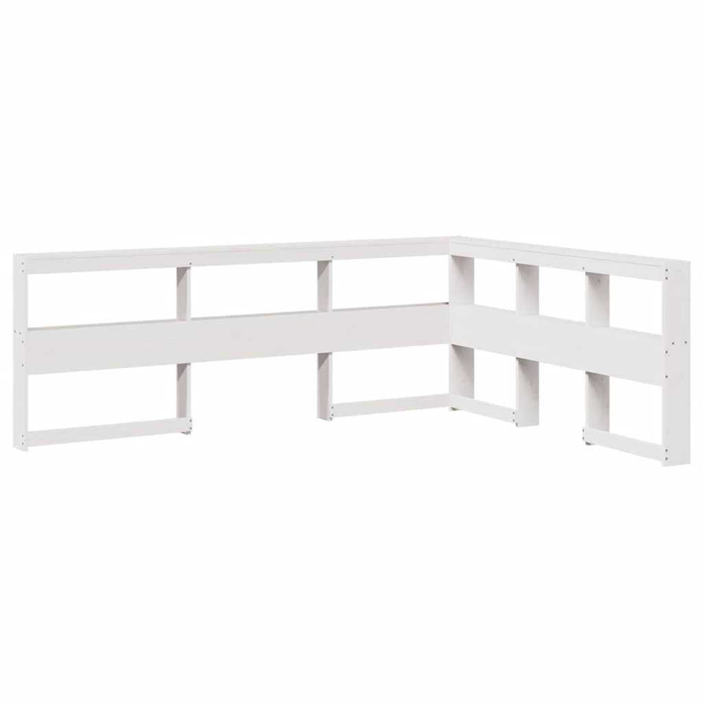 Boekenkast Hoofdeinde L-vormig 135 cm massief grenenhout wit