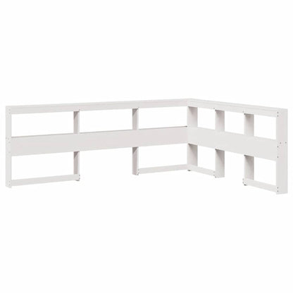 Boekenkast Hoofdeinde L-vormig 135 cm massief grenenhout wit
