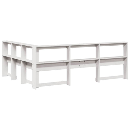 Boekenkast Hoofdeinde L-vormig 135 cm massief grenenhout wit