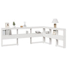 Bookshelf Headboard L-shaped 135 cm solid pine wood white