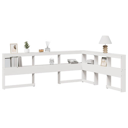 Boekenkast Hoofdeinde L-vormig 135 cm massief grenenhout wit