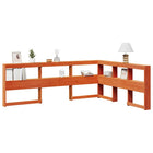 Bookcase Headboard L-shaped 135 cm pine wash brown