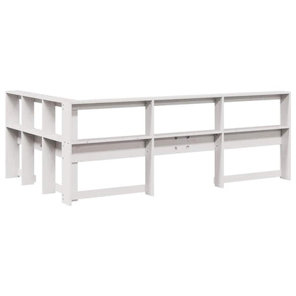 Boekenkast Hoofdeinde L-vormig 120 cm massief grenenhout wit