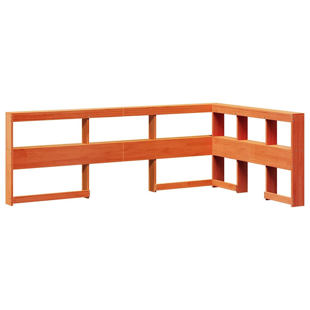 Boekenkast Hoofdeinde L-vormig 120 cm grenenhout wasbruin