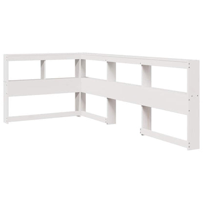 Boekenkast Hoofdeinde L-Vormig 90 Cm Massief Grenenhout 108.5 x 208.5 x 80 cm Wit