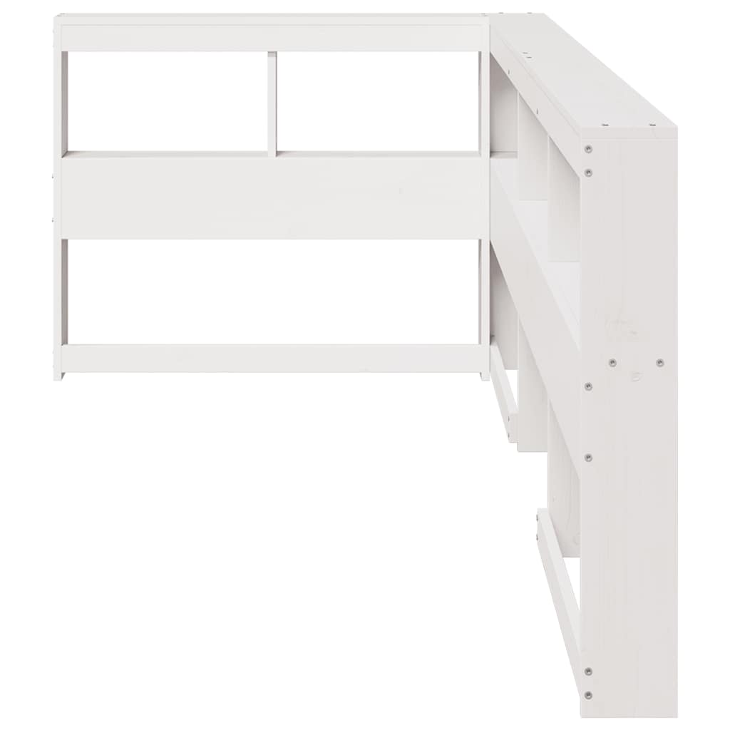 Boekenkast Hoofdeinde L-Vormig 90 Cm Massief Grenenhout 108.5 x 208.5 x 80 cm Wit