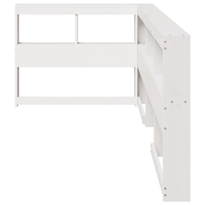 Boekenkast Hoofdeinde L-Vormig 90 Cm Massief Grenenhout 108.5 x 208.5 x 80 cm Wit