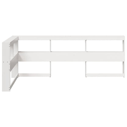 Boekenkast Hoofdeinde L-Vormig 90 Cm Massief Grenenhout 108.5 x 208.5 x 80 cm Wit