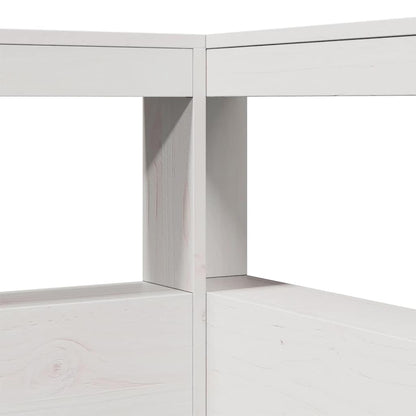 Boekenkast Hoofdeinde L-Vormig 90 Cm Massief Grenenhout 108.5 x 208.5 x 80 cm Wit