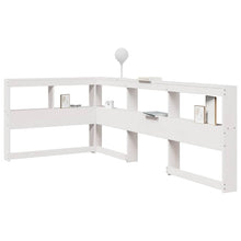 Boekenkast Hoofdeinde L-Vormig 90 Cm Massief Grenenhout 108.5 x 208.5 x 80 cm Wit