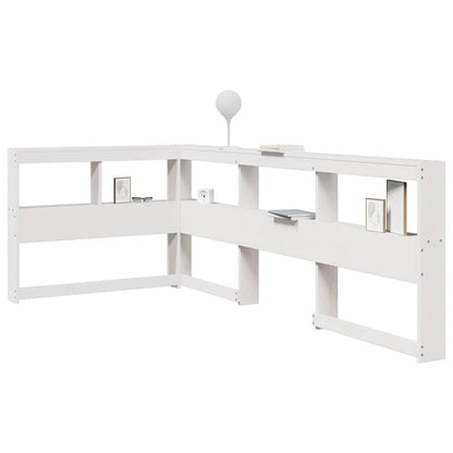 Boekenkast Hoofdeinde L-Vormig 90 Cm Massief Grenenhout 108.5 x 208.5 x 80 cm Wit