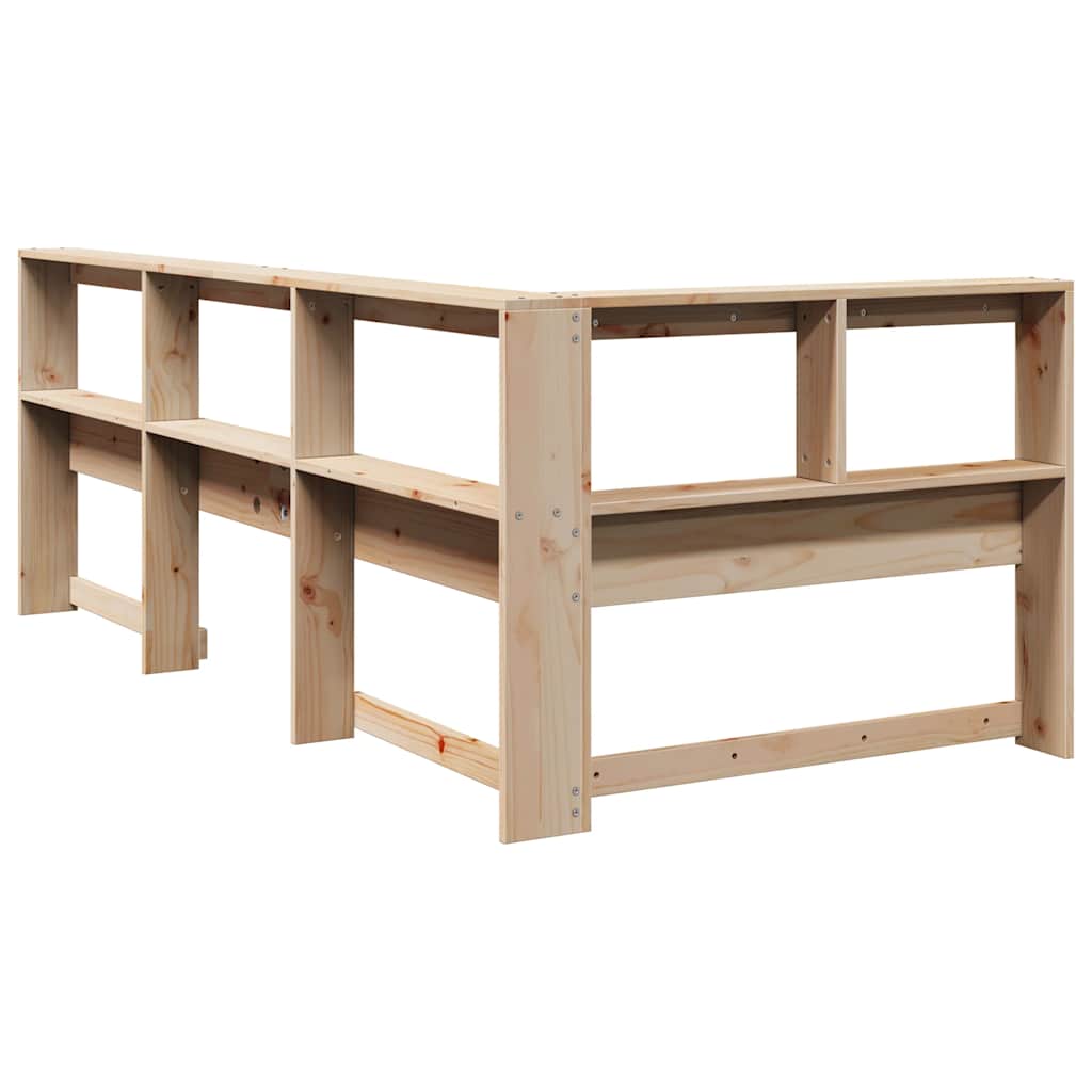 Boekenkast Hoofdeinde L-vormig 75 cm massief grenenhout