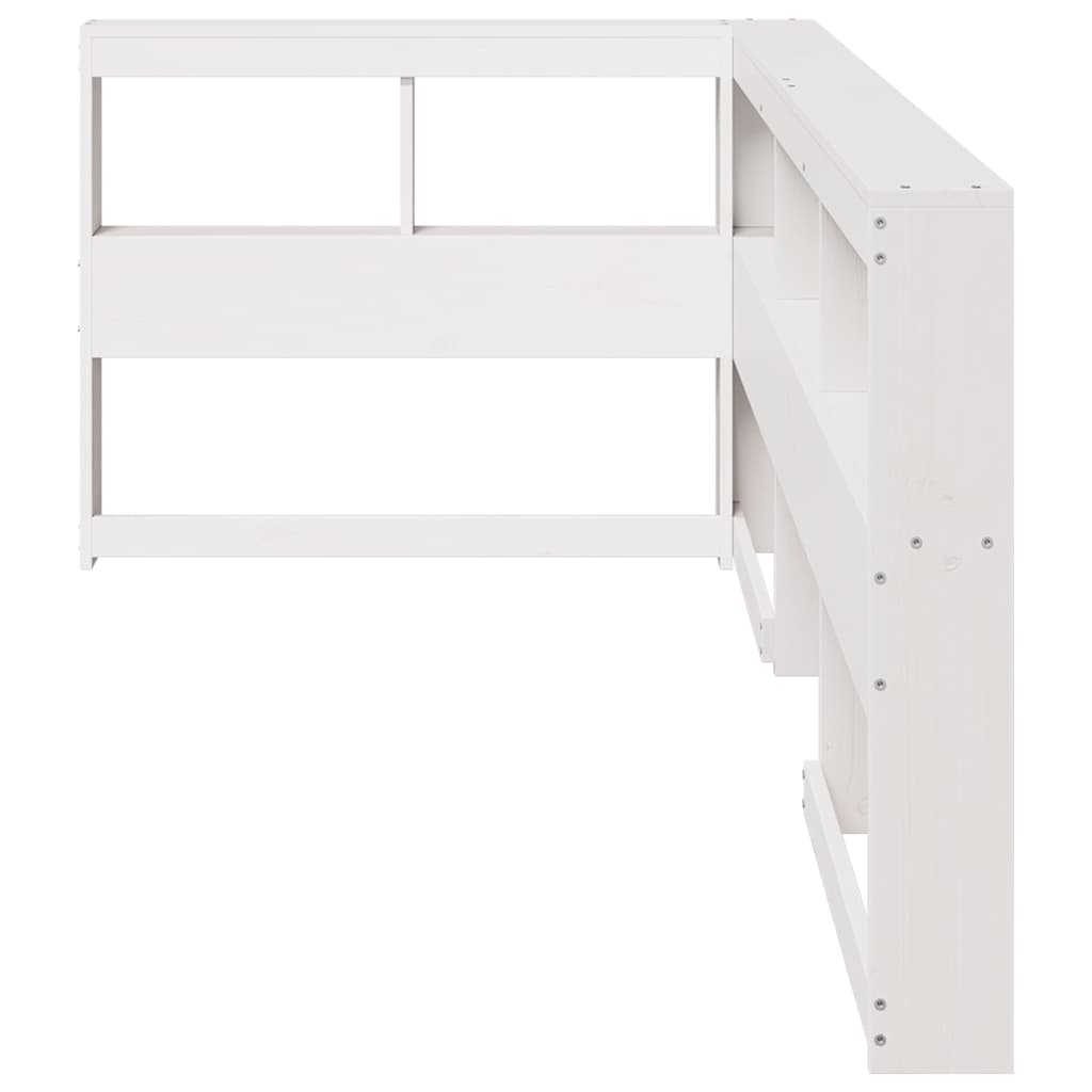 Boekenkast Hoofdeinde L-vormig 75 cm massief grenenhout wit