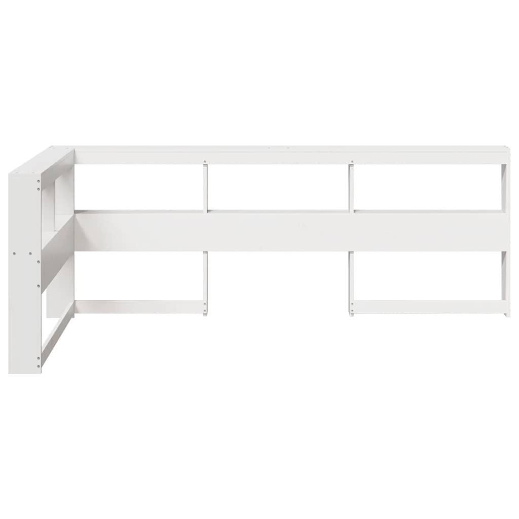 Boekenkast Hoofdeinde L-vormig 75 cm massief grenenhout wit