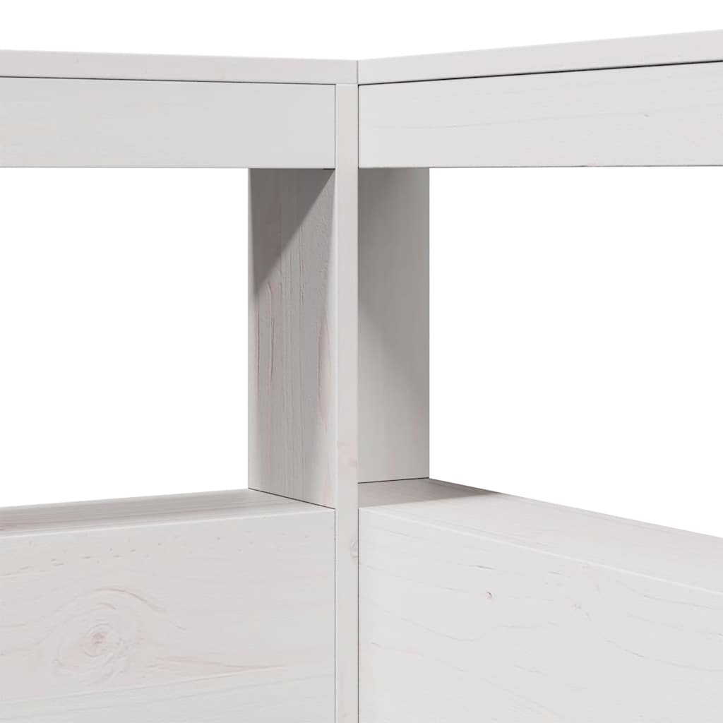 Boekenkast Hoofdeinde L-vormig 75 cm massief grenenhout wit
