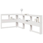 Bookcase Headboard L-shaped 75 cm solid pine white