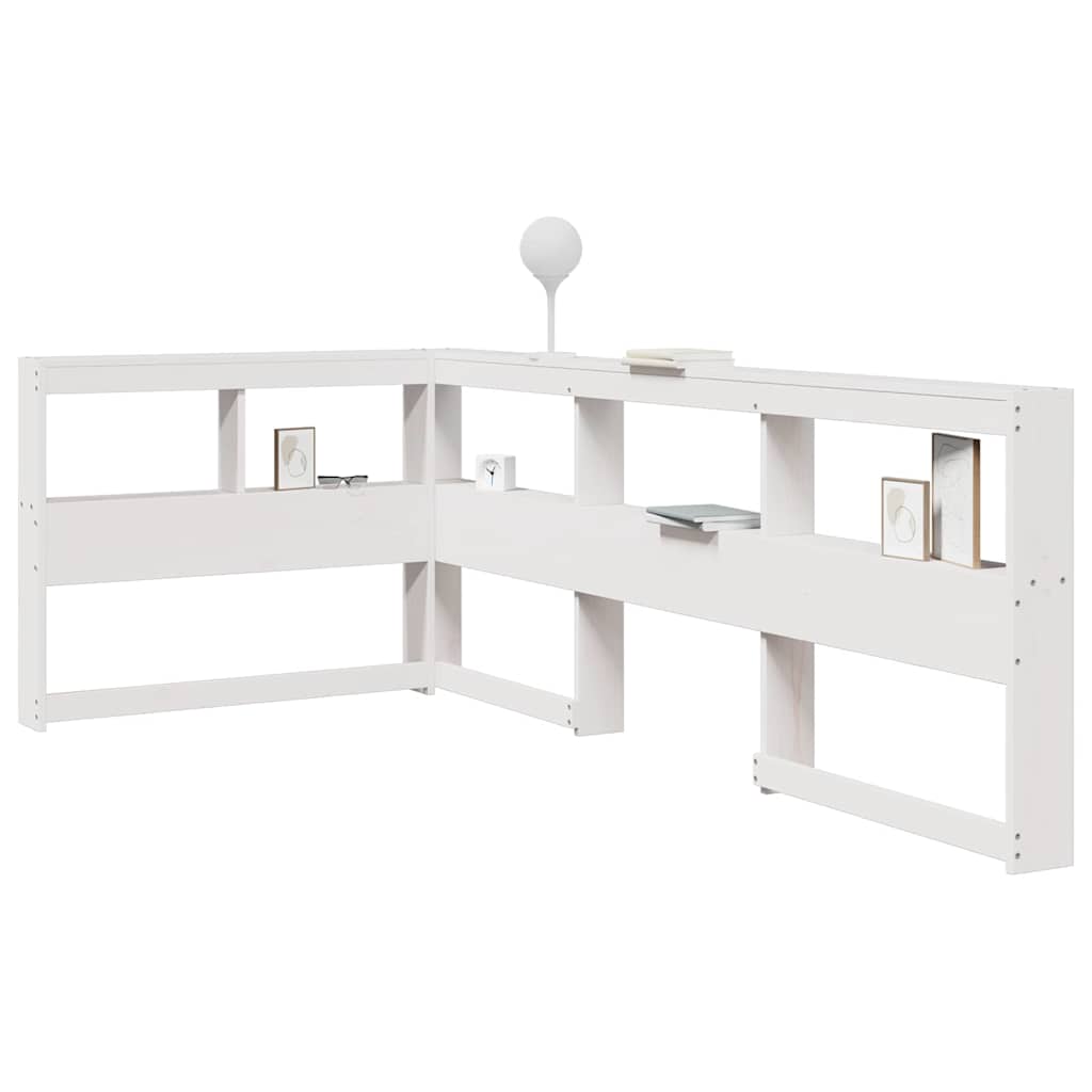 Boekenkast Hoofdeinde L-vormig 75 cm massief grenenhout wit