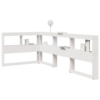 Boekenkast Hoofdeinde L-vormig 75 cm massief grenenhout wit
