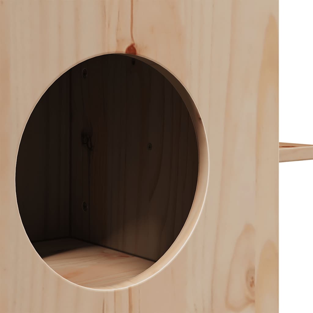 Kattenhuis 51X35X30 Cm Massief Grenenhout Bruin