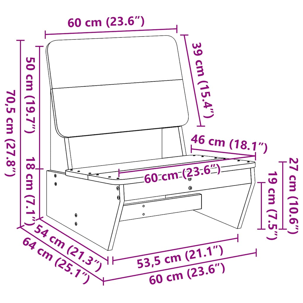Tuinstoel 60x64x70,5 cm massief grenenhout wasbruin