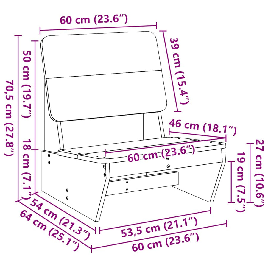 Tuinstoel 60x64x70,5 cm massief douglashout