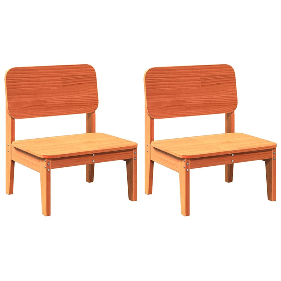 Tuinstoelen 2 st 60x52,5x72 cm massief grenenhout wasbruin