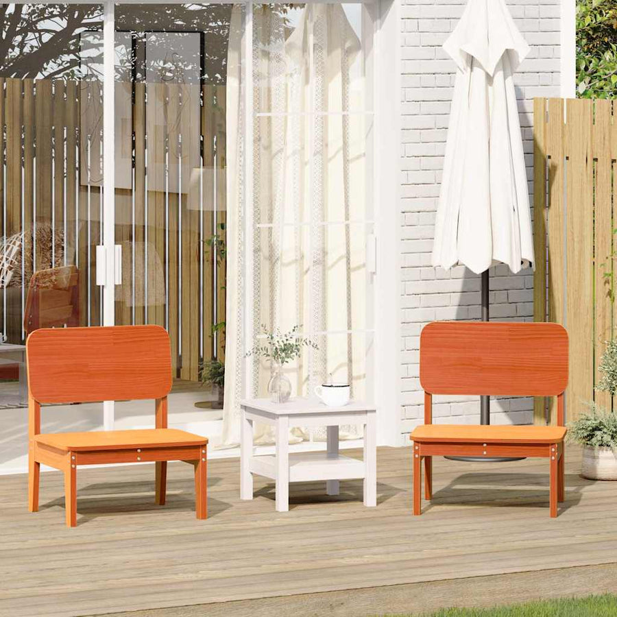 Tuinstoelen 2 st 60x52,5x72 cm massief grenenhout wasbruin