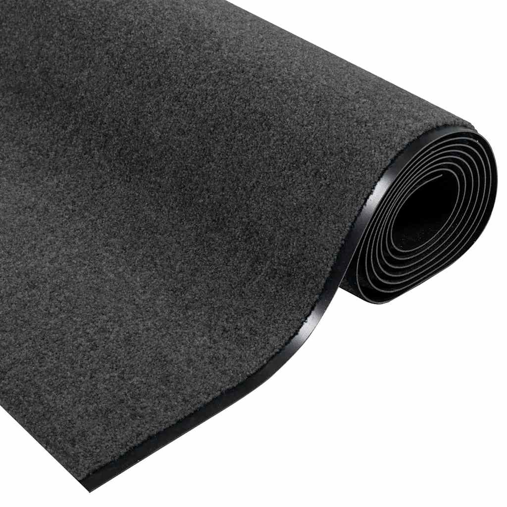 Deurmat Anders Antraciet en Zwart 120 x 400 cm Polyamide en PVC