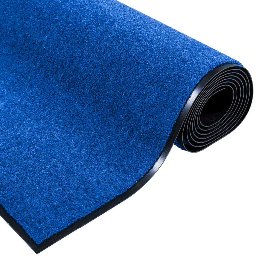 Deurmat Anders Blauw en Zwart 120 x 300 cm Polyamide en PVC