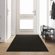 Deurmat zwart 120x350 cm polypropyleen vinyl
