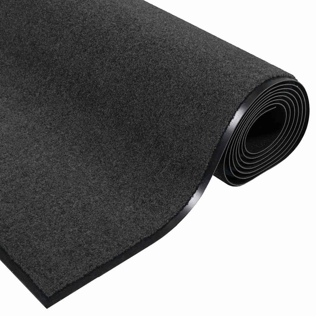 Deurmat Antraciet en Zwart 90 x 150 cm 100% Polyamide