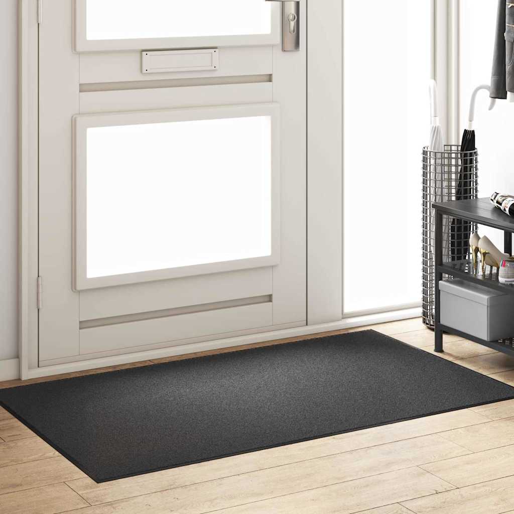 Deurmat Antraciet en Zwart 90 x 150 cm 100% Polyamide