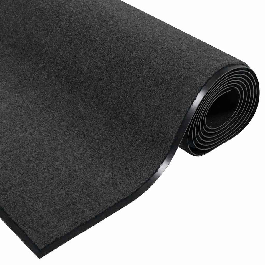 Deurmat Antraciet en Zwart 120 x 250 cm 100% Polyamide