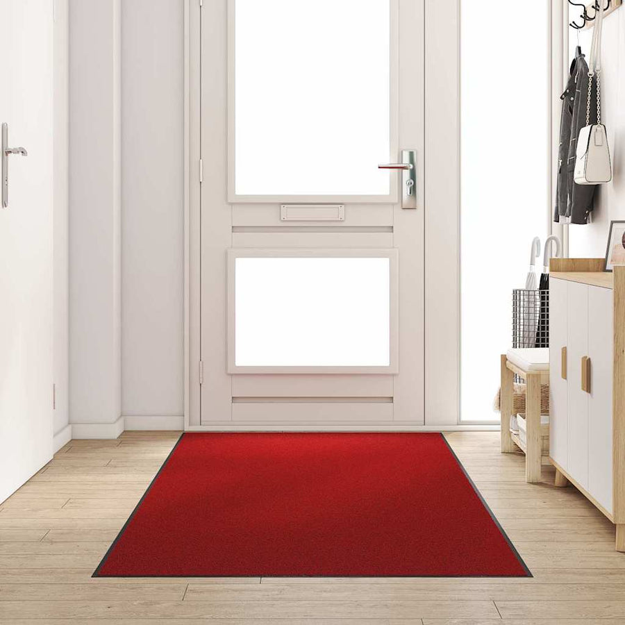 Deurmat Rood en Zwart 120 x 300 cm Polypropyleen en vinyl