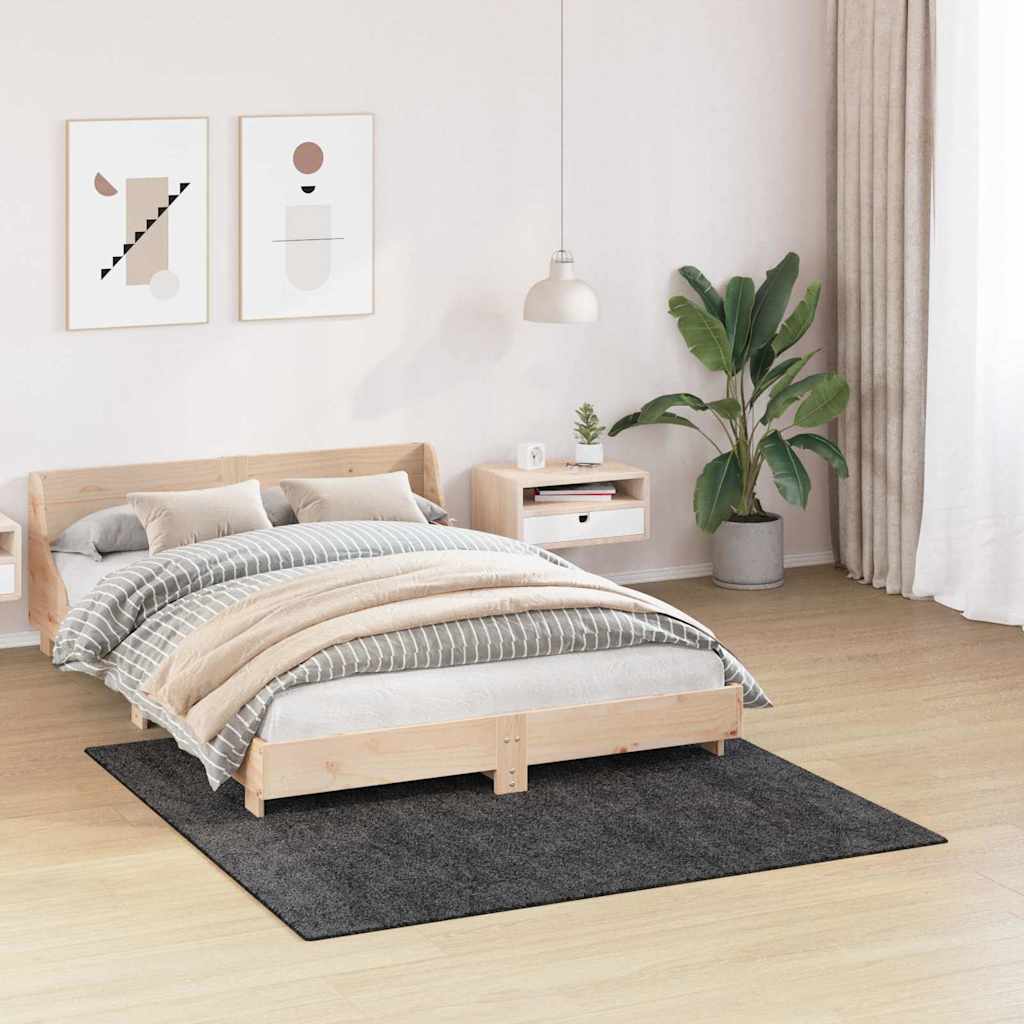 Antislip Shaggy Tapijt Donkergrijs 160 x 160 cm PP