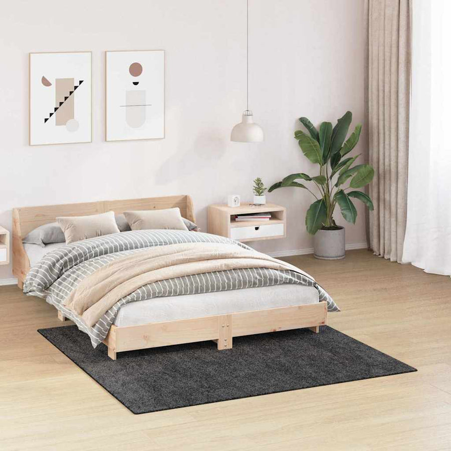 Antislip Shaggy Tapijt Donkergrijs 160 x 160 cm PP