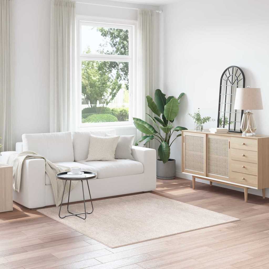 Antislip Shaggy Tapijt Crème 160 x 160 cm PP