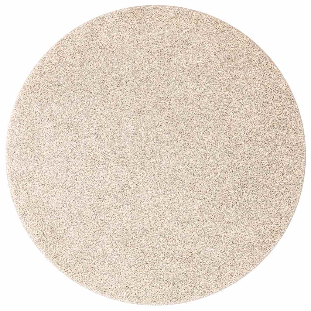 Antislip Shaggy Tapijt Crème 90 x 90 cm PP