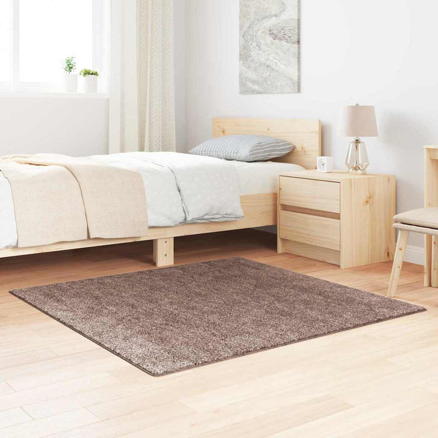 Antislip Shaggy Tapijt Bruin 120 x 120 cm PP